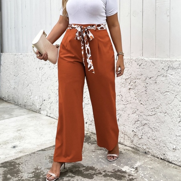 Plus Black Wide Leg Work Pants Minimalist - Picture 2 of 10